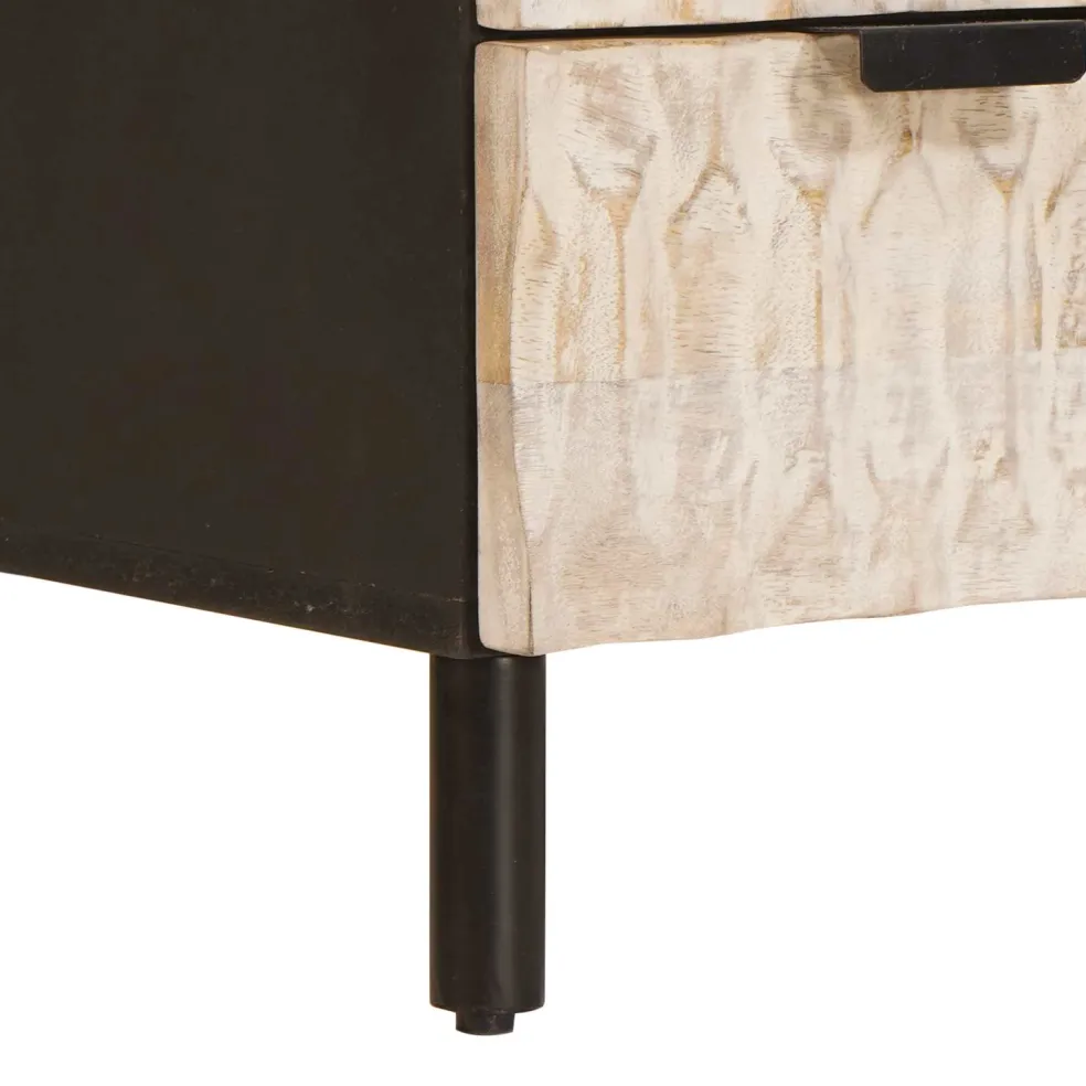 vidaXL Hoge kast met lade Witte Was Afwerking 60 x 33 x 100 cm