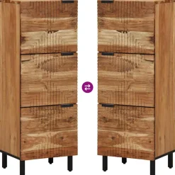 vidaXL Hoge kast met plank Bruin 40 x 33,5 x 110 cm Massief Mango Hout