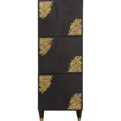 vidaXL Hoge kast met plank Zwart 40 x 33 x 110 cm Massief Mango Hout