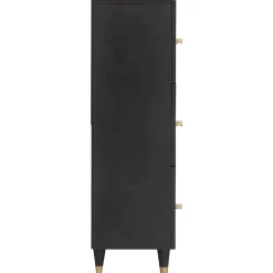 vidaXL Hoge kast met plank Zwart 40 x 33 x 110 cm Massief Mango Hout