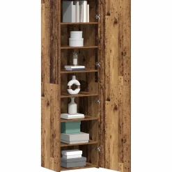 vidaXL Hoge kast Oudhout 50 x 42,5 x 185 cm