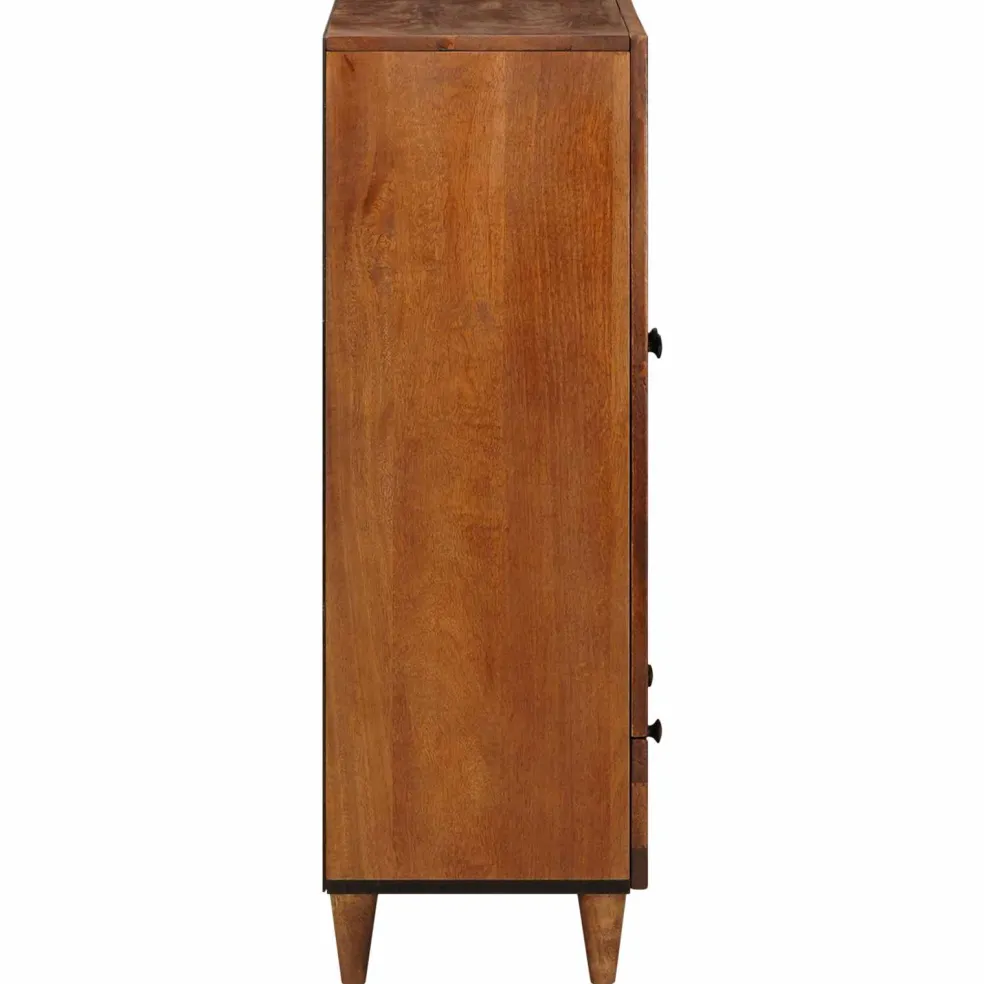 vidaXL Hoge kast Walnotenhout 60 x 33,5 x 100 cm Massief Mango Hout