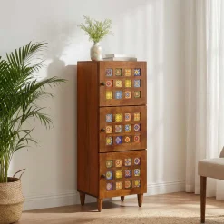 vidaXL Hoge kast Walnotenhout 40 x 33 x 110 cm Massief Mango Hout