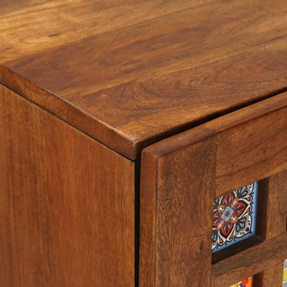 vidaXL Hoge kast Walnotenhout 40 x 33 x 110 cm Massief Mango Hout