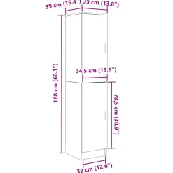 vidaXL Hoge kast Wit 35 x 39 x 168 cm