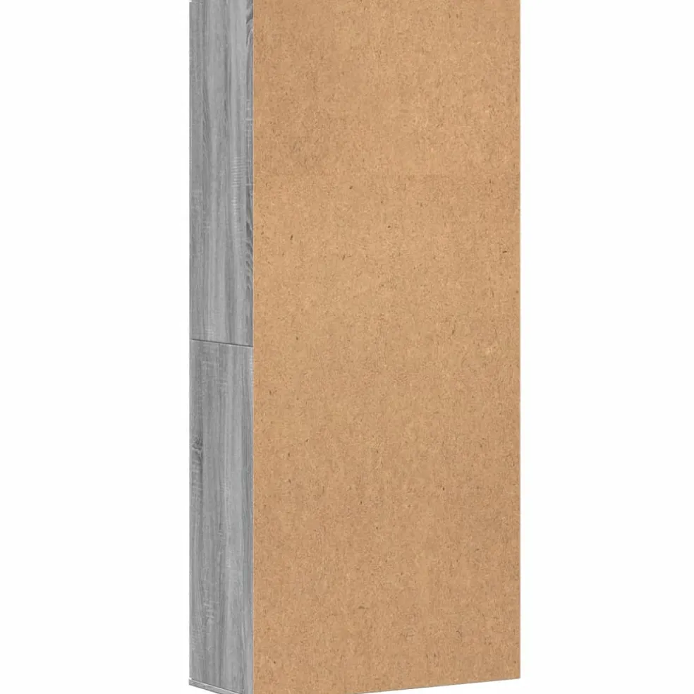 vidaXL Hoge kast 80x35x180 cm bewerkt hout grijs sonoma eikenkleurig