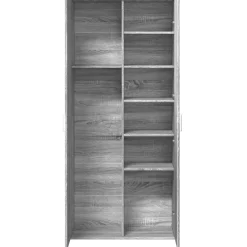 vidaXL Hoge kast 80x35x180 cm bewerkt hout grijs sonoma eikenkleurig
