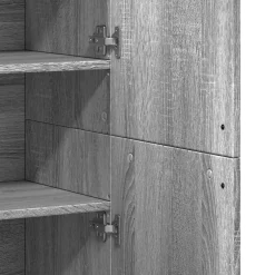 vidaXL Hoge kast 80x35x180 cm bewerkt hout grijs sonoma eikenkleurig