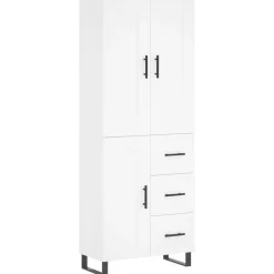 vidaXL Hoge kast 69,5x34x180 cm bewerkt hout wit