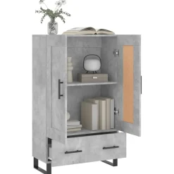 vidaXL Hoge kast 69,5x31x115 cm bewerkt hout betongrijs