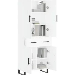 vidaXL Hoge kast 69,5x34x180 cm bewerkt hout wit