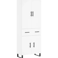 vidaXL Hoge kast 69,5x34x180 cm bewerkt hout wit