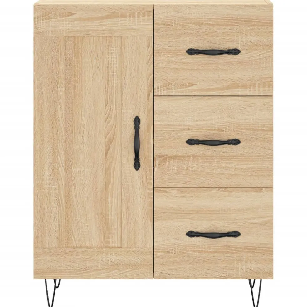 vidaXL Hoge kast 69,5x34x180 cm bewerkt hout sonoma eikenkleurig