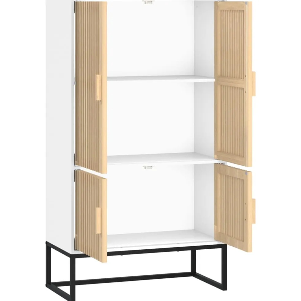 vidaXL Hoge kast 70x35x125 cm bewerkt hout wit