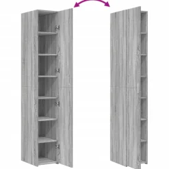 vidaXL Hoge kast 30x42,5x185 cm bewerkt hout grijs sonoma eikenkleur