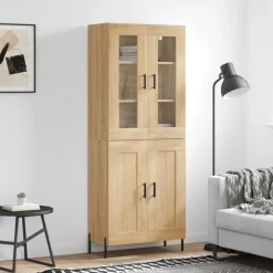 vidaXL Hoge kast 69,5x34x180 cm bewerkt hout sonoma eikenkleurig
