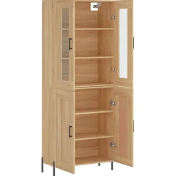 vidaXL Hoge kast 69,5x34x180 cm bewerkt hout sonoma eikenkleurig
