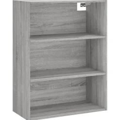 vidaXL Hoge kast 69,5x34x180 cm bewerkt hout grijs sonoma eikenkleurig