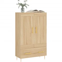 vidaXL Hoge kast 69,5x31x115 cm bewerkt hout sonoma eikenkleurig