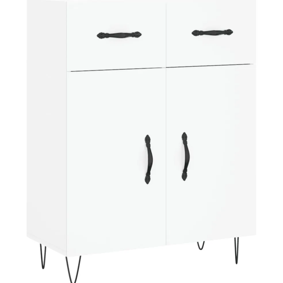 vidaXL Hoge kast 69,5x34x180 cm bewerkt hout wit