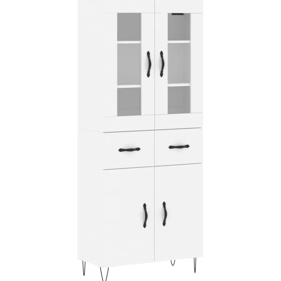 vidaXL Hoge kast 69,5x34x180 cm bewerkt hout wit