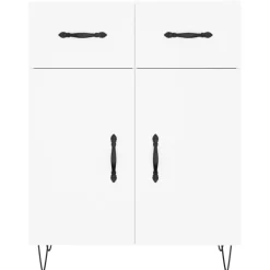 vidaXL Hoge kast 69,5x34x180 cm bewerkt hout wit