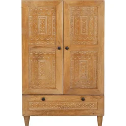 vidaXL Hoge kast 60 x 33 x 100 cm Massief Mango Hout
