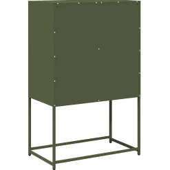 vidaXL Hoge kast 68x39x107 cm staal olijfgroen