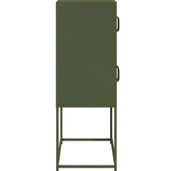 vidaXL Hoge kast 68x39x107 cm staal olijfgroen