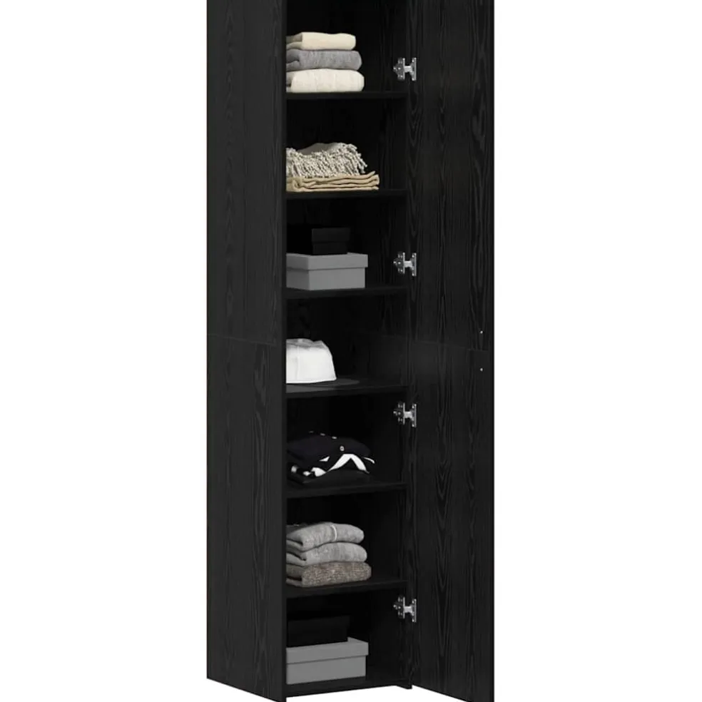 vidaXL Hoge kast Zwart Eiken 40 x 42,5 x 185 cm