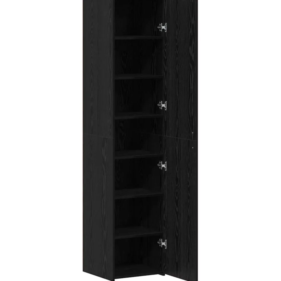 vidaXL Hoge kast Zwart Eiken 40 x 42,5 x 185 cm