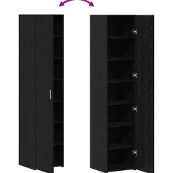 vidaXL Hoge kast Zwart Eiken 40 x 42,5 x 185 cm
