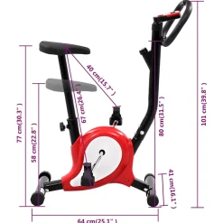 vidaXL Hometrainer met bandweerstand rood