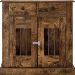vidaXL Hond Bench Meubel Gerookt eiken 80 x 47,5 x 80 cm Bewerkt hout