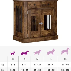 vidaXL Hond Bench Meubel Gerookt eiken 80 x 47,5 x 80 cm Bewerkt hout