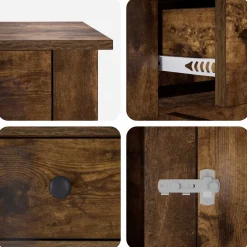 vidaXL Hond Bench Meubel Gerookt eiken 80 x 47,5 x 80 cm Bewerkt hout