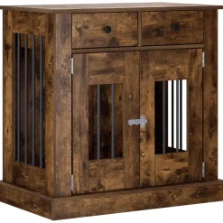 vidaXL Hond Bench Meubel Gerookt eiken 80 x 47,5 x 80 cm Bewerkt hout