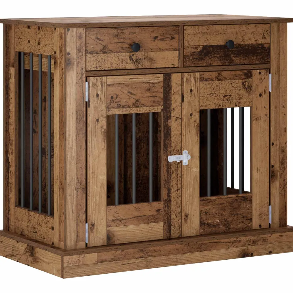 vidaXL Hond Bench Meubel Oud hout 90 x 47,5 x 80 cm Bewerkt hout