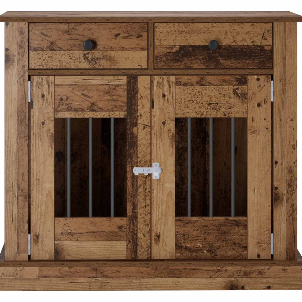 vidaXL Hond Bench Meubel Oud hout 90 x 47,5 x 80 cm Bewerkt hout