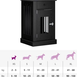 vidaXL Hond Bench Meubel Zwart eiken 50 x 47,5 x 80 cm Bewerkt hout