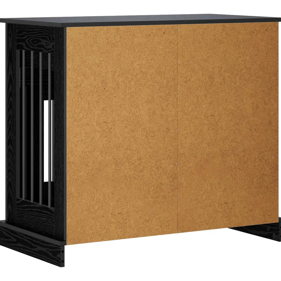 vidaXL Hond Bench Meubel Zwart eiken 90 x 47,5 x 80 cm Bewerkt hout