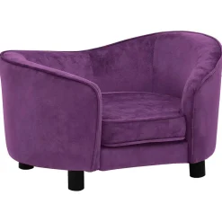 vidaXL Hondenbank 69x49x40 cm pluche bordeauxrood