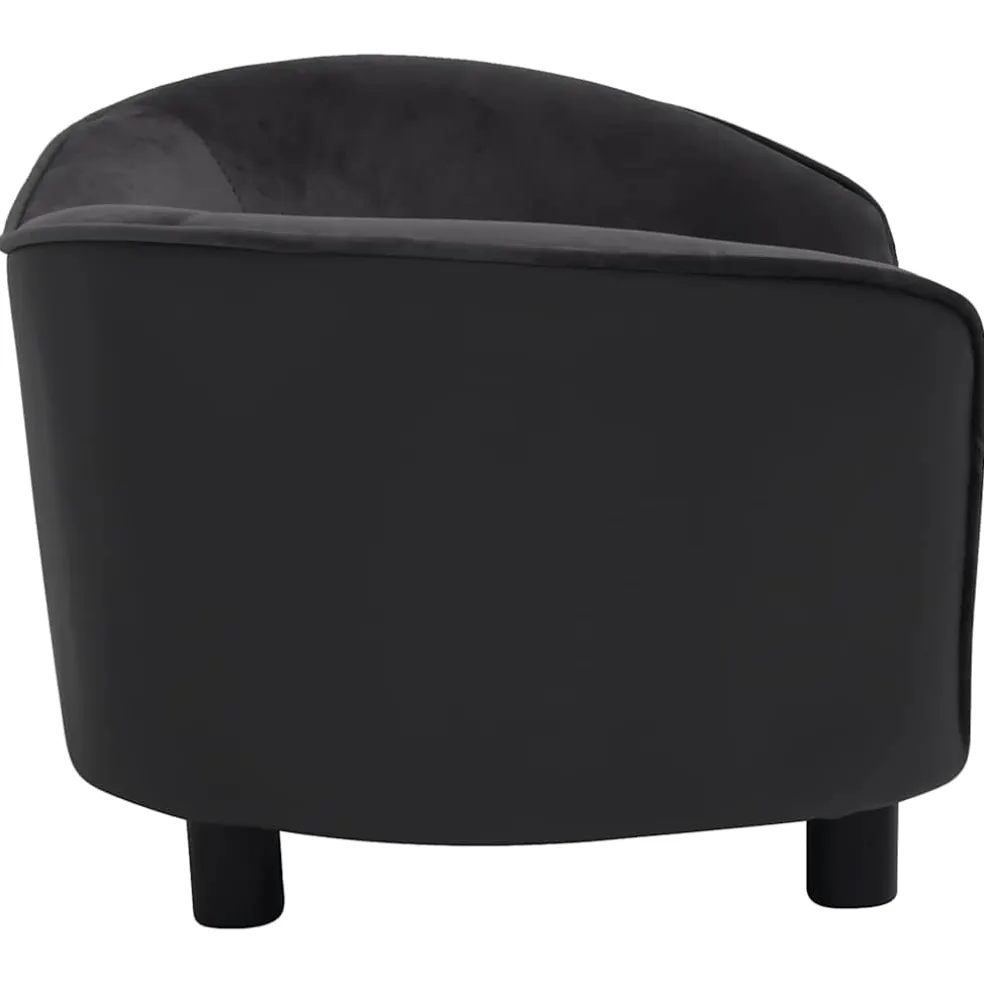 vidaXL Hondenbank 69x49x40 cm pluche en kunstleer zwart