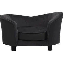 vidaXL Hondenbank 69x49x40 cm pluche en kunstleer zwart