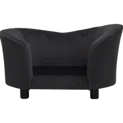 vidaXL Hondenbank 69x49x40 cm pluche en kunstleer zwart