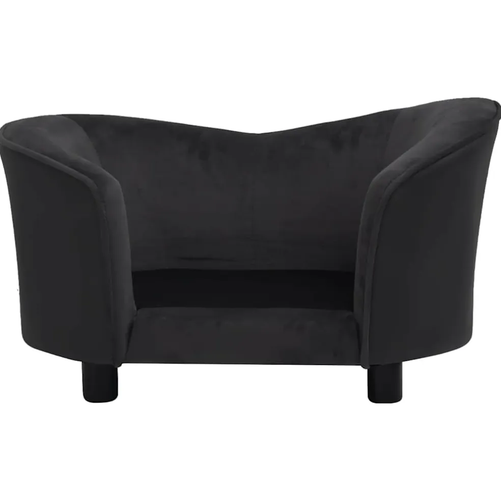 vidaXL Hondenbank 69x49x40 cm pluche en kunstleer zwart