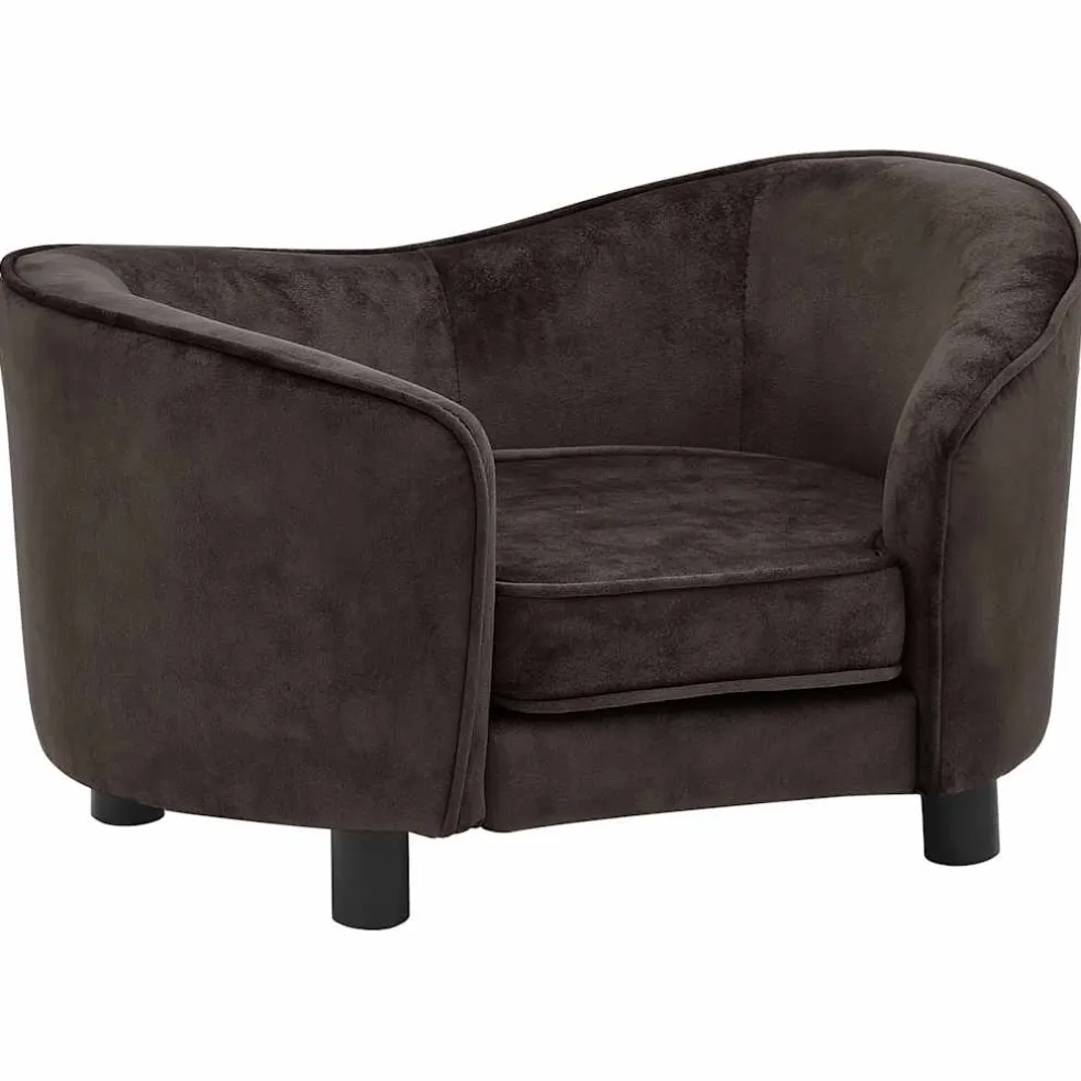 vidaXL Hondenbank 69x49x40 cm pluche bruin