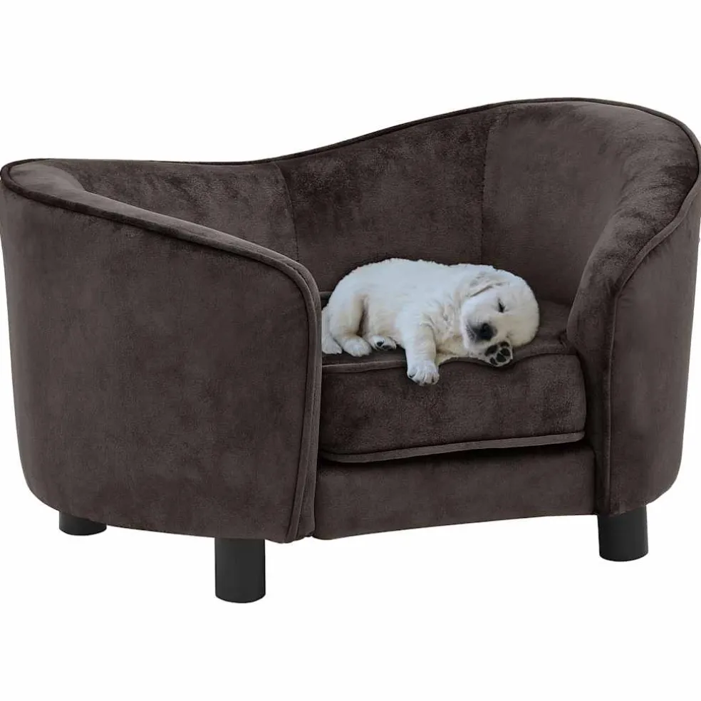 vidaXL Hondenbank 69x49x40 cm pluche bruin