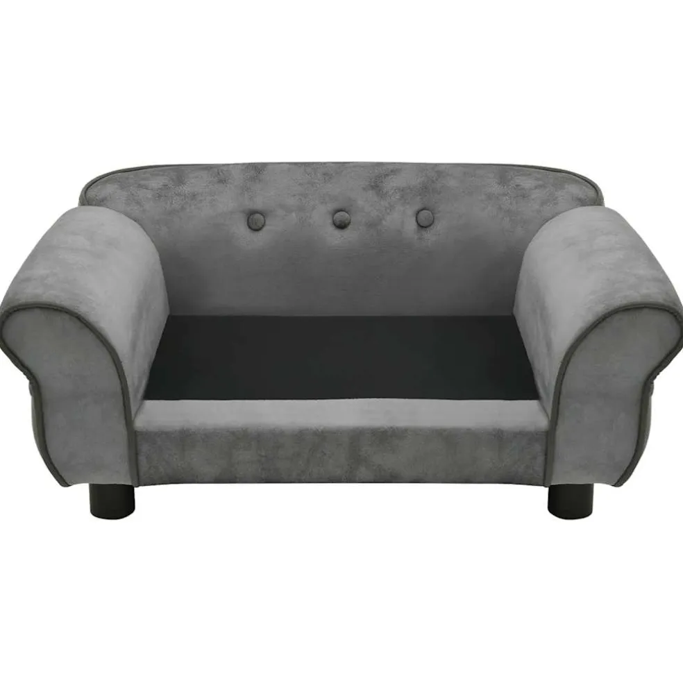vidaXL Hondenbank 72x45x30 cm pluche donkergrijs