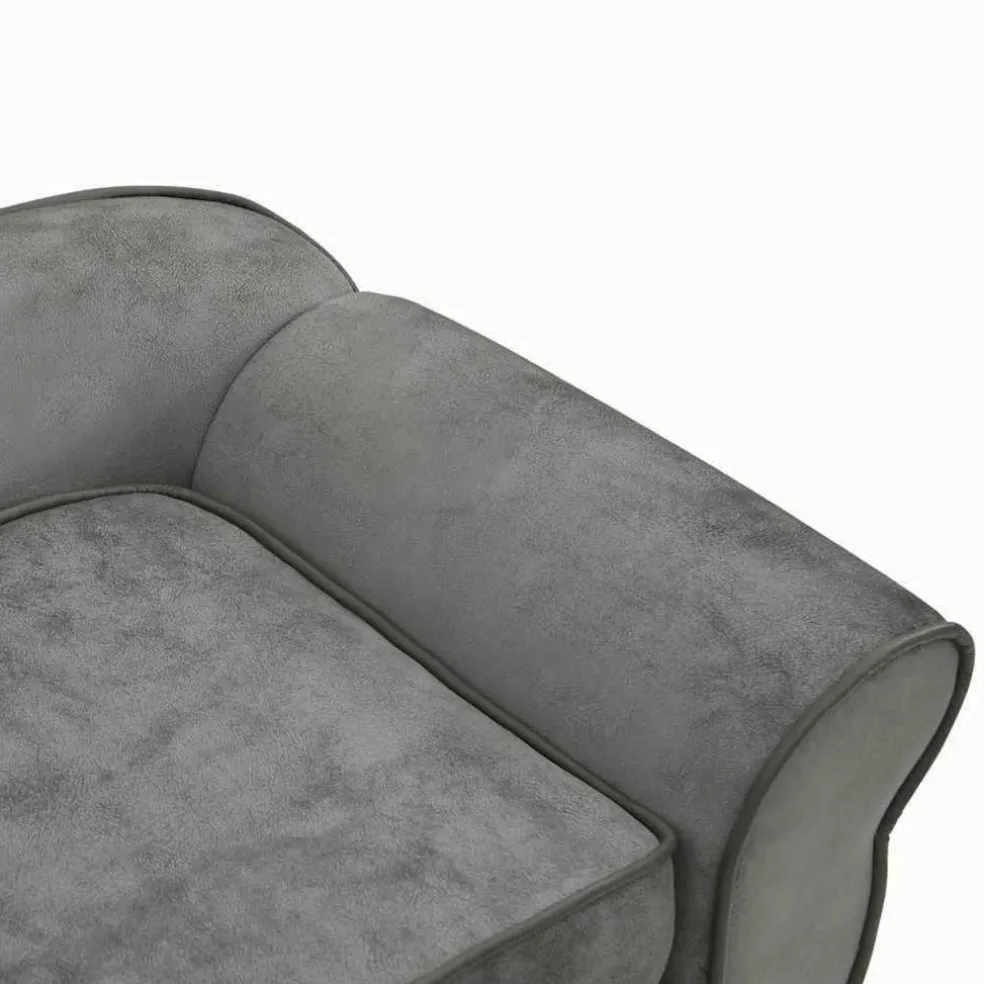 vidaXL Hondenbank 72x45x30 cm pluche donkergrijs